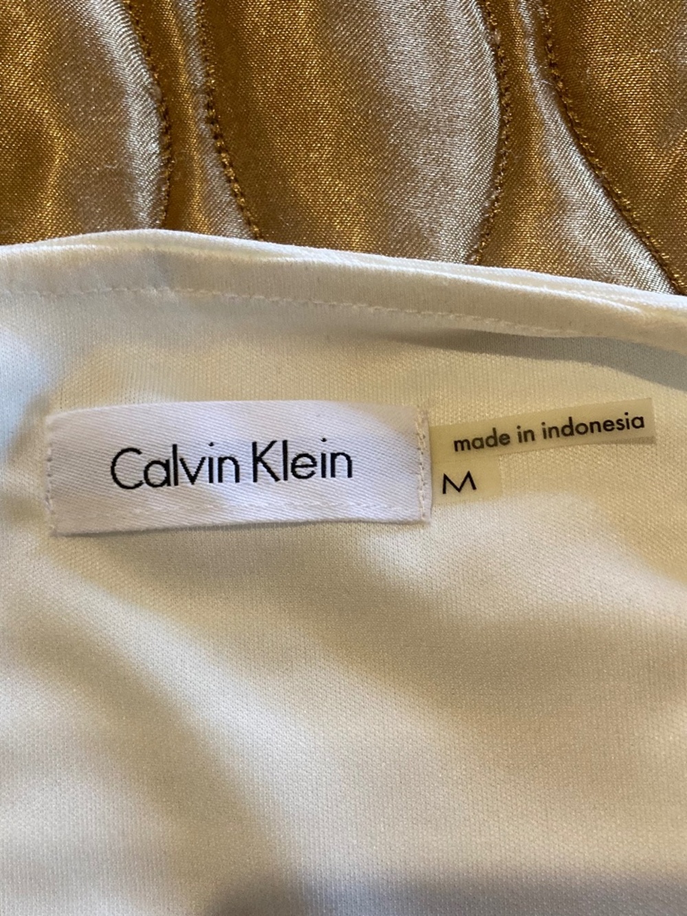 CALVIN KLEIN Top Ribbed Sleeveless Off White Size M - Picture 5 of 6